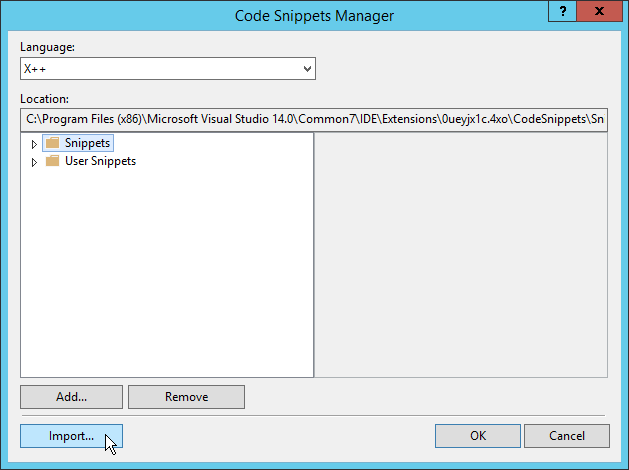 Custom code snippets in AX 7